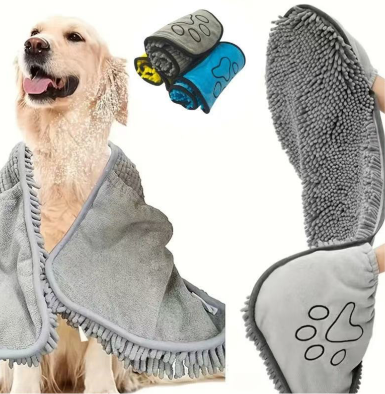 Super absorberende huisdier badhanddoek van chenille snel drogend en extra dik