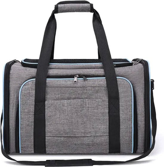 Luxe Huisdier Draagtas Uitschuifbare Reistas met Zachte Fleece Mat & Handige Vakken